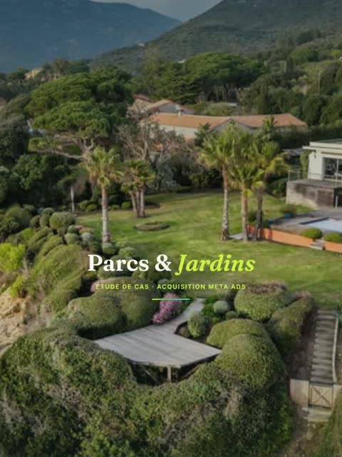 Vue aérienne d'un jardin méditerranéen aménagé par Parcs & Jardins Sagone
