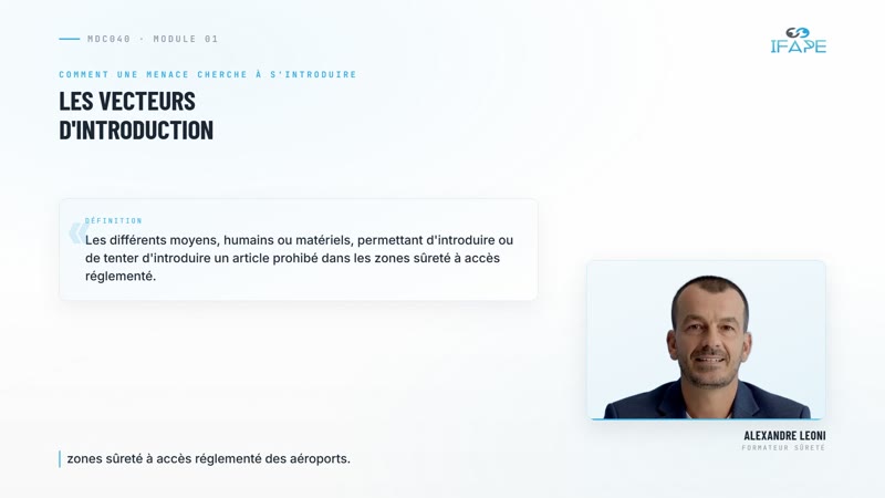 Module MDC040 : définition des vecteurs d'introduction d'une menace